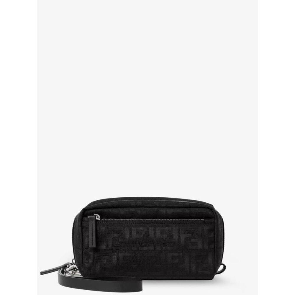 Fendi Men Ff Zucca Jacquard Fabric Clutch Bag